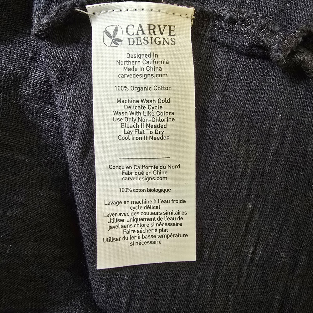 Carve Designs Mara Polo Top Shirt Slub Knit Size L Navy Organic Cotton Womens - Picture 9 of 9